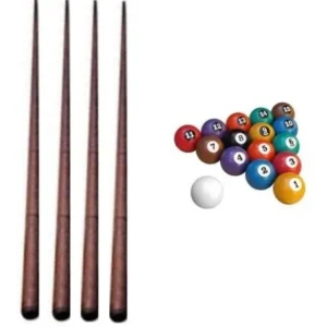 Kit 04 Tacos 1,35 M Bolas Numeradas Bilhar Sinuca Snooker
